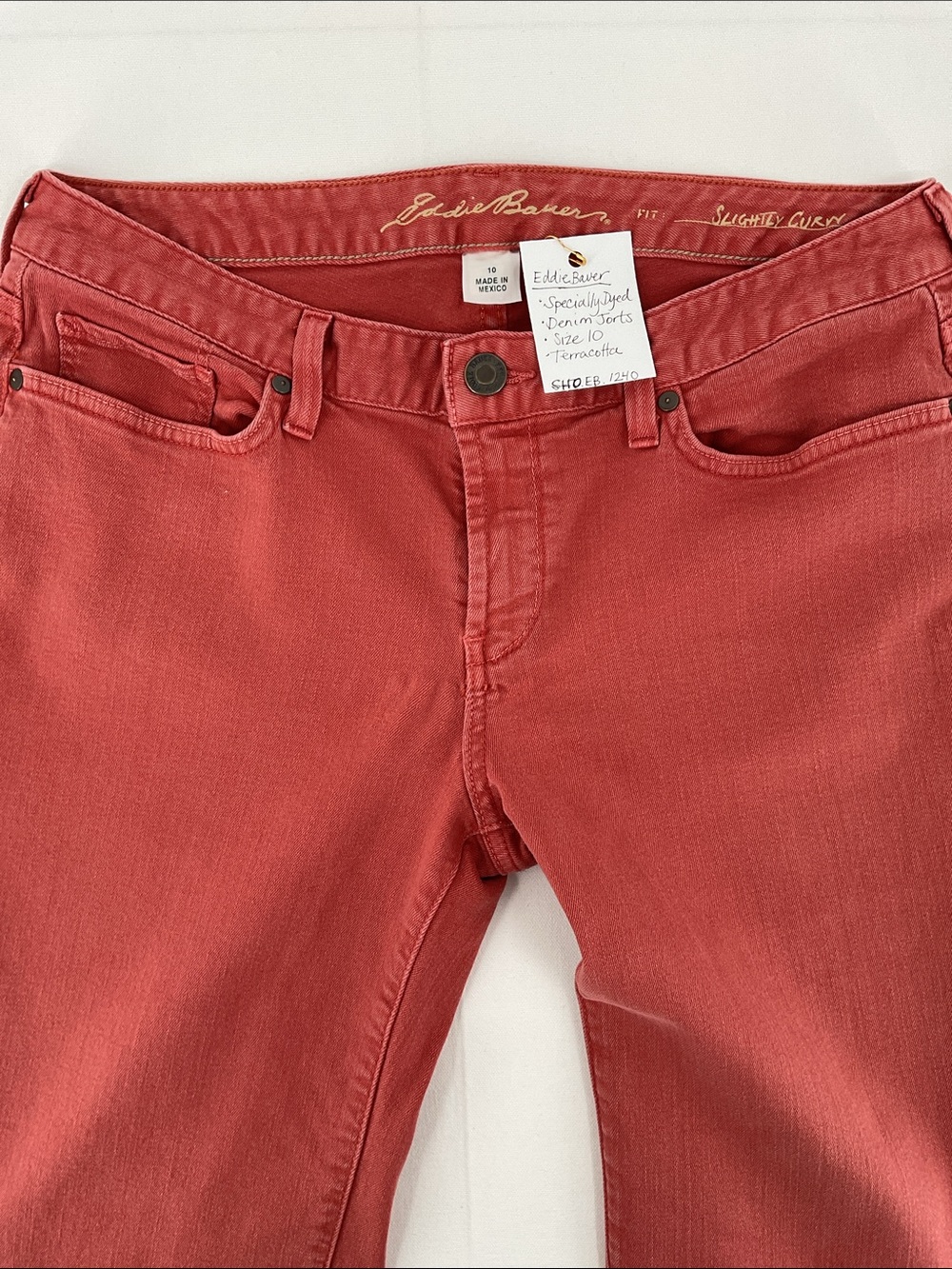 Eddie Bauer Terracotta Bermuda Denim Jorts Women’s size 10 - Picture 4 of 9